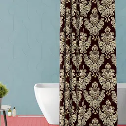 ArtzFolio Brown and Beige Ethnic Motifs Printed Waterproof Shower Curtain-image-52