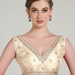 HERE&NOW Embroidered Sleeveless Saree Blouse-26