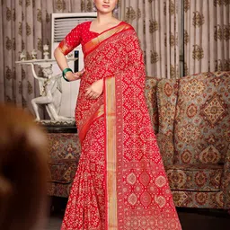 all about you Ethnic Motifs Printed Pure Cotton Bagru Saree-image-78
