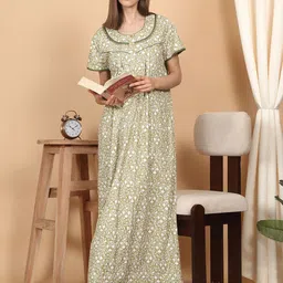 Sweet Dreams Women Printed Maxi Nightdress-picture-49