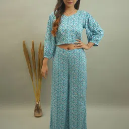 GO BOUJEE Printed Top With Palazzos Co-Ords-image-22