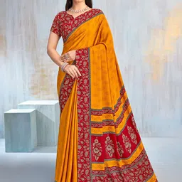 LeeliPeeri Designer Floral Poly Chiffon Saree-image-36