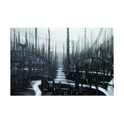 Inephos Grey & Black Abstract Canvas Wall Art-image-41