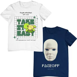 TeeSlix Unisex White Tshirts-picture-3