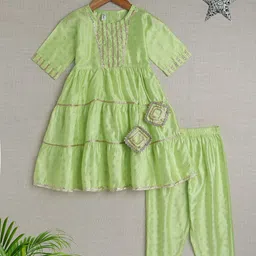 The Magic Wand Girls Ethnic Motifs Printed Regular Kurta with Trousers-image-40