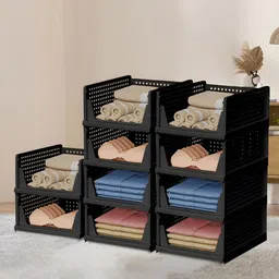 RUBOXA Black Set of 6 Regular Multi-Utility Organisers-50
