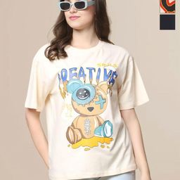 Mast & Harbour Pack Of 3 Graphic Printed Round Neck Short Sleeves Cotton Oversized T-shirt-image-74