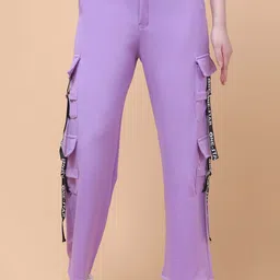 Charitra Women Striped Relaxed Cargos Trousers-image-5
