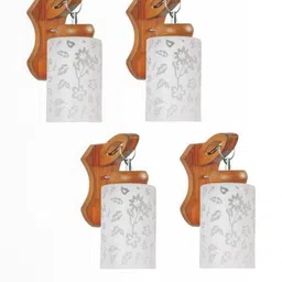 Somil Premium Designer Glass Wall / Night Lamp Elegant & Stylish Dcor Accent for Modern Interiors, color- White, Size:- 18 X 22 X 29.5 CM-image-94