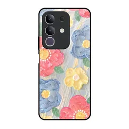 QRIOH Floral Canvas Printed Vivo T4x 5G Glass Back Case Mobile Accessories-picture-14