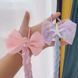 LYTIX Set Of 4 Assorted Ponytail Holders With Hair Extensions image 4