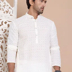 Anouk Men Embroidered Regular Chikankari Pure Cotton Kurta with Pyjamas-37