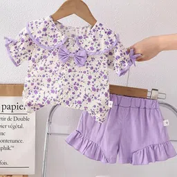 POP STREET KIDS Girls Printed Top with Shorts-image-51