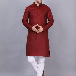 AWM Men Cotton Solid Straight Kurta-image-44