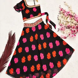 BAESD Girls Printed Ready to Wear Lehenga &-image-99