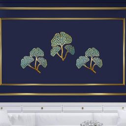Cocovey Homes 3 Pieces Gold-Toned & Green Floral and Botanical Wall Art-image-9