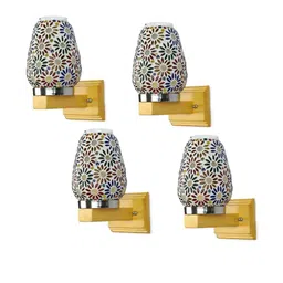 Somil Premium Designer Glass Wall / Night Lamp Elegant & Stylish Dcor Accent for Modern Interiors, color- Multicolour Size- 18.5 X 28 X 26 CM-image-94