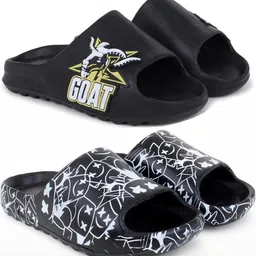 Pampy Angel Pack of 2 Men Black Flip Flops-31
