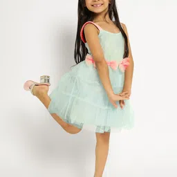 Somersault Girls Self Design Cotton Shoulder Straps Fit & Flare Dress-image-92