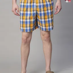 PRONK Pack Of 2 Checked Cotton Boxers TM-BC2-007-BGE-S-image-34