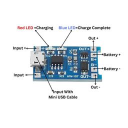 ERH India TP4056 Micro USB Charging Module Lithium Battery Charger with Output Voltage Circuit 18650 image 3