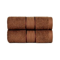 MYTRIDENT Brown 2 Pieces Textured Pure Cotton 450 GSM Hand Towels-image-12