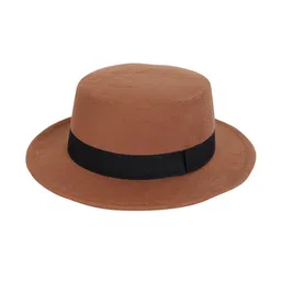 FabSeasons Unisex Wool Felt Wide Brim Solid Trilby Hat-picture-30