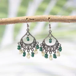 Creative Frogs Women Silver-Plated Chandbali Earrings-picture-38