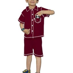MRS NATURAL Boys Shirt Collar Short Sleeves Shirt With Shorts-image-85