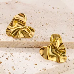 Estailo fashion Gold-Plated Heart Shaped Studs-image-88