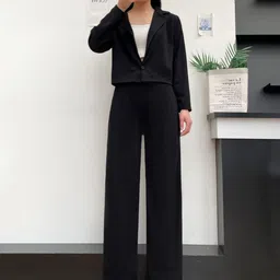 Stem Rope Women Black Cotton Blend Co-Ords-image-85