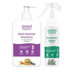 Aravi Organic Set Of 2 Multi Peptide Shampoo - 200 ml With Rosemary Water Spray - 100 ml-picture-47