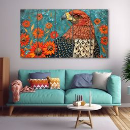 The Castle Decor Red & Green 5 Piece Wood Birds and Animals Wall Paintings-image-92