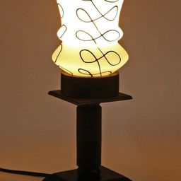 SOMIL Black Printed Glass Cylindrical Shaped Table Lamp-image-93