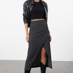 Trendyol Women Self Design Wrap Skirt-picture-9