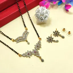 DIVYANSHI COLLECTION American Diamond Jewellery Set-31