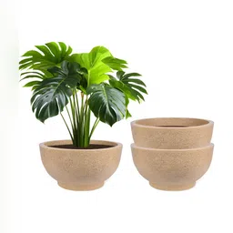 RUBOXA Marble Lotus 3-Pcs Beige UV-ProtectedPlanters-50