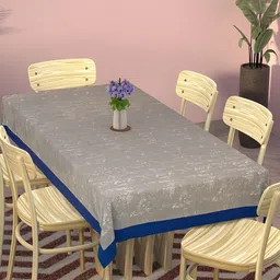 Kuber Industries Grey & White Abstract Printed Cotton 6-Seater Table Cover-28