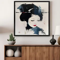 999Store Grey & White Canvas Geisha Portrait Wall Art-image-14