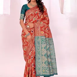 Moda Rapido Floral Zari Silk Cotton Kanjeevaram Saree-image-11
