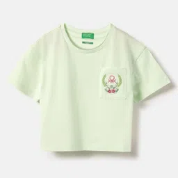 United Colors of Benetton Girls Solid Round Neck Cotton T-shirt-picture-35