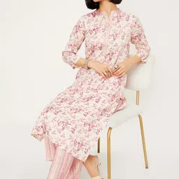 max Floral Printed Mandarin Collar Straight Kurta With Palazzos-picture-20