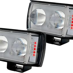 Mini Double Lens Fog Light with yellow, White & Blue Fleshing Reflection 12-24 V Fog Lamp Car, Truck, Van LED (12 V, 45 W)-6