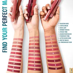 Lakme 9to5 Hya Matte Liquid Lipstick with Vitamin E 5.3ml - Meetup Mauve H09 image 4