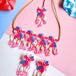 Sangria Gold-Plated Stone-Studded & Beaded Jewellery Set-image-6