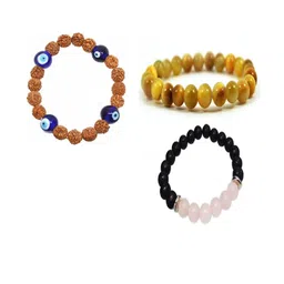 Divine souvenirs Unisex Set Of 3 Artificial Beaded Elasticated Bracelets-image-60