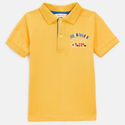 GANT Boys Typography Printed Polo Collar Pure Cotton Applique T-shirt-image-45