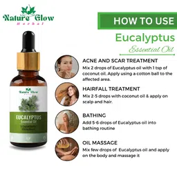 Nature Glow Herbal Set Of 2 Tea Tree & Eucalyptus Essential Oils- 15ml Each image 2