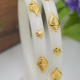 SATTIK Pack of 2 Plastic Gold-plated Shakha Pola-image-29