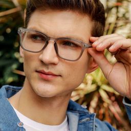 RESIST EYEWEAR Unisex Clear Lens & Gunmetal-Toned Wayfarer Sunglasses with-12